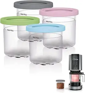 Ice Cream Pints Cup with Safe & Leak Proof Lids for Creami Pints for NC300 NC299AMZ Series Ice Cream Maker