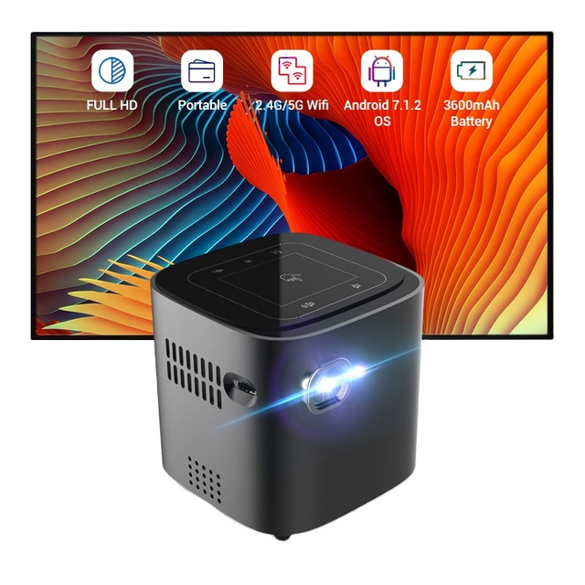 Hotack Mini Cube Shape Portable 1080p Projector DLP Smart Projectors