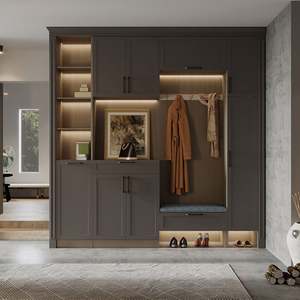 Ensemble de cuisine moderne et écologique sur mesure avec comptoirs en marbre et en verre, îlot de rangement, garde-manger pour la rénovation de la maison - Product Image 5