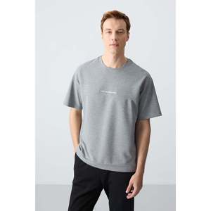 Conjunto Deportivo Básico para Hombre, Gris Melange/Negro, de Algodón Grueso y Suave, Corte Holgado - 85261 - Gb melange/negro - Product Image 4