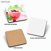 7Cert Certifié US-EU, Certifié CARB P2 EN71, Sous-verres carrés vierges en MDF 90x90mm 4mm pour sublimation, Logo personnalisé OEM, MDFSUB pour presse à chaud
