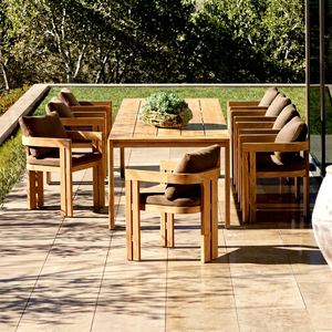 Sofá Esquinero de Madera de Teca para Exteriores, Minimalista, para Jardín, Terraza, Villa y Proyectos de Resort - Product Image 2