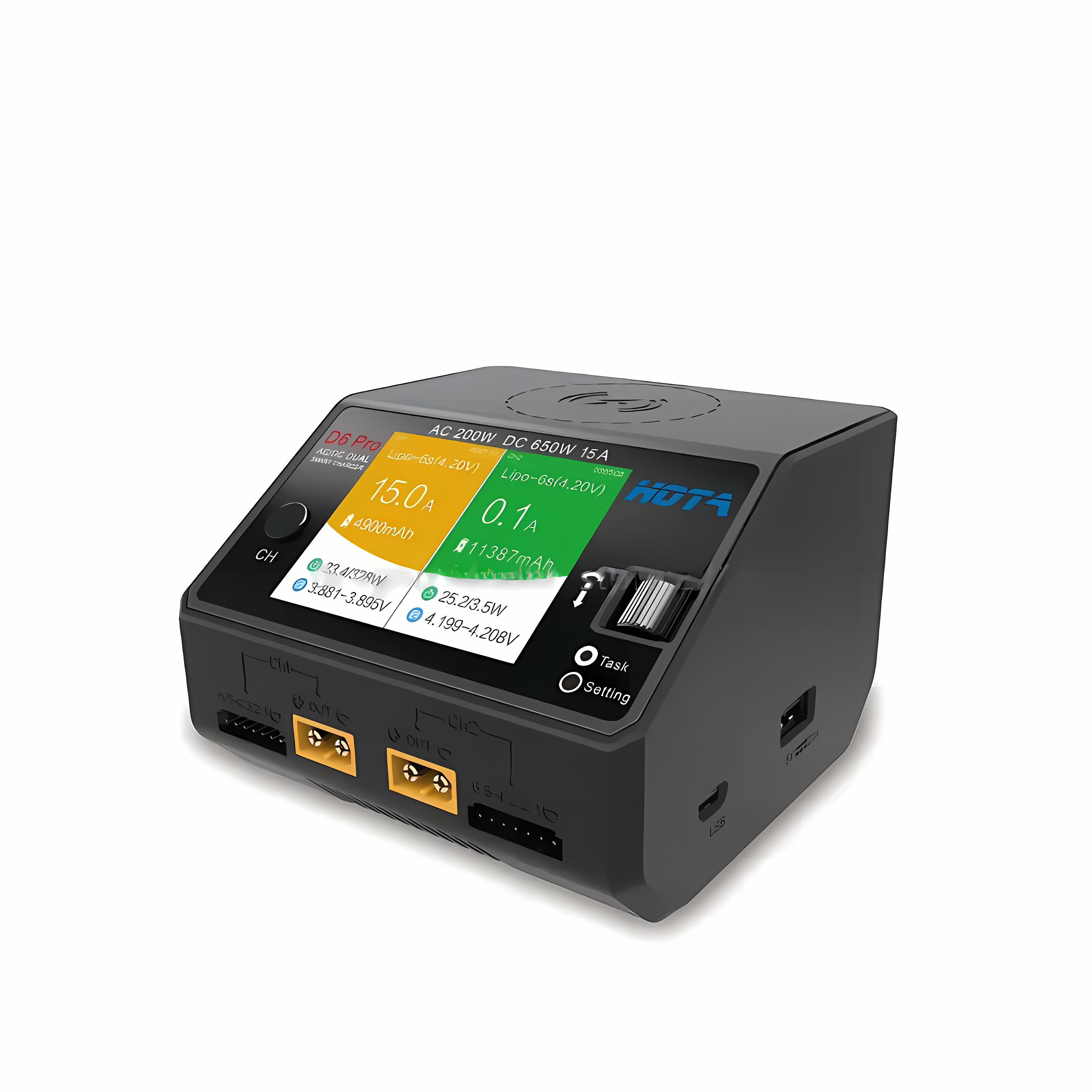 ORANGLES HOTA D6 Pro Smart Charger AC200W DC650W 15A for LiPo Li-Ion NiMH RC Battery with Wireless Charging Saudi Arabia - high resolution display - exposing craftsmanship - Image 2 of 5 | built for everyone | HOTA D6 Pro Smart Charger AC200W DC650W 15A for LiPo Li-Ion NiMH RC Battery with Wireless Charging Saudi Arabia for sale Georgia | Free Shipping ORANGLES