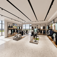 Système complet de présentoirs et de rayonnages pour vêtements avec éclairage LED pour boutiques de prêt-à-porter et magasins de vêtements sur mesure