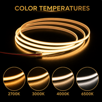 Bande LED COB ultra-mince 5 mm 8W 6500K CRI90 avec contrôle intelligent WiFi, découpable, dimmable, étanche IP33, certifiée BIS ETL CE – Approvisionnement direct usine