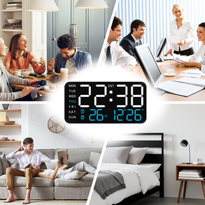 Lampe de chevet intelligente avec calendrier, horloge numérique LED, minuterie, température, chargeur et lumière colorée pour bureau/table - Product Image 6