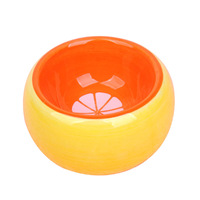 Kleurrijk fruitpatroon keramische hamster voerbak anti-tip voerbak waterbak container voor hamster cavia gerbil