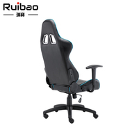 Chaise pivotante inclinable en cuir Pu bleu Chaise de bureau et de jeu confortable à dossier haut de style course Chaise Silla bleue bon marché
