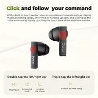 Écouteurs intra-auriculaires TWS HTC NE40 AI sans fil BT 6.0 avec écran LED HD et qualité sonore Hi-Fi pour le jeu, le bureau, l'exercice