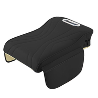 Coussin d'accoudoir central de voiture OEM ODM, coussin de réglage de hauteur d'accoudoir de voiture haut de gamme en cuir PVC, boîte de rangement pour mouchoirs intégrée