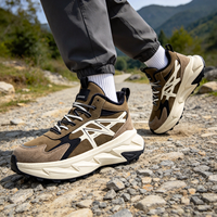 Chaussures de randonnée hautes chaudes pour l'hiver, en cuir résistant à l'usure, durables, antidérapantes, bottes de désert en caoutchouc