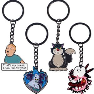 Cartoon Anime Metal Figure Enamel Key Chain Fashion Bag Student Card Pendant