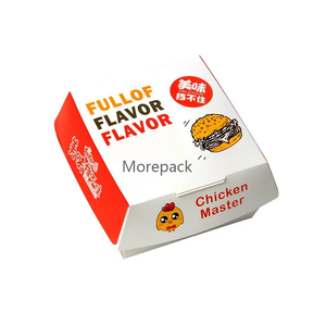 Toptan tek kullanımlık gıda ambalaj kutuları oluklu Hamburger kutuları beyaz karton kağıt kapaklı <span class=keywords><strong>Burger</strong></span> kutusu - Product Image 6