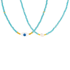 Collar Bingxin con Cuentas Azules y Detalles en Oro, Tema Oceánico, Accesorio Versátil para el Verano, Uso Diario y Vacaciones - Product Image 6