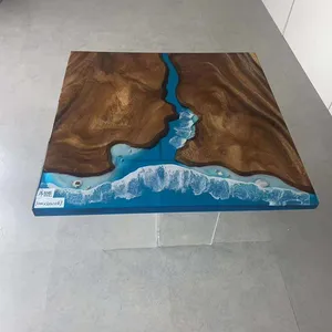 TS Best Quality Epoxy Center Resin Dining Table Counter Desk Table River Epoxy Wood And Resin Table From India