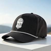 Gorra de Béisbol Deportiva Impermeable de 5 Paneles con Parche de Poliéster Personalizado de Alta Calidad HN10, Perforada con Láser, con Cuerda, para Exteriores