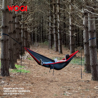 Hamac portable WOQI 210T en nylon parachute pour extérieur, randonnée, trekking, chasse, plage, camping --sans sangles