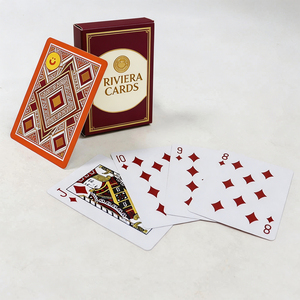 Cartes à jouer de luxe personnalisées, finition lin, estampage à chaud or, logo personnalisé, cartes de poker avec boîte de rangement pour cadeau, casino, vente en gros - Product Image 2