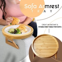 Plateau de repose-bras multifonctionnel moderne en bambou pliable, installation sur pied, rangement à un seul niveau pour salon, maison, cuisine