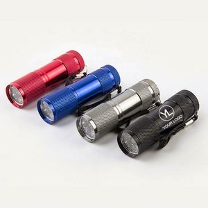 Linterna LED COB Mini de Aluminio de Bolsillo Táctica de Emergencia Barata con Logotipo Personalizado, 9 Bombillas LED, con Batería AAA, 10000 Horas de Duración - Product Image 1