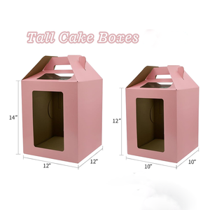 Contenitore per dolci monouso di grandi dimensioni <span class=keywords><strong>in</strong></span> <span class=keywords><strong>cartone</strong></span> ondulato spesso con 4 finestre per matrimonio e compleanno rosa - Product Image 3