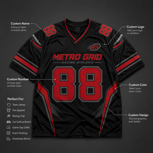 Camiseta de Fútbol Americano Personalizada, Estilo Motorsport, Oversize, Estampada, Manga Corta, Vintage, para Fanáticos - Product Image 6