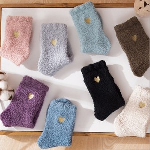 Wholesale <b>Women</b> Home Indoor Floor <b>Socks</b> Warm Soft Coral Fleece Cute Heart <b>Thick</b> Fuzzy Fluffy Short Female - Product Image 1