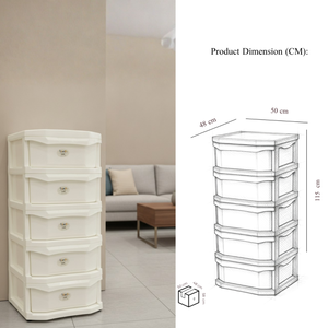 Gabinete de Almacenamiento Rodante de Plástico con 5 Cajones, Gran Capacidad, Organizador de Archivos para Oficina, Hogar y Dormitorio - Product Image 2