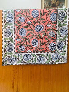 Camino de mesa de tela de algodón puro 100% con estampado Floral de bloque de mano indio de lujo para bodas y eventos en casa - Product Image 3