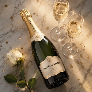 <span class=keywords><strong>Étiquette</strong></span>s personnalisées en rouleau pour <span class=keywords><strong>champagne</strong></span>, dorées à chaud, style vintage, avec badge gaufré, autocollantes, imperméables, pour bouteilles, avec logo personnalisé - Product Image 1