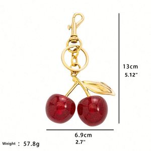Bag Cherry Accessory Purse Charm Cherries Handbag Pendant <b>Keychain</b> Women's Resin - Product Image 4