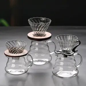 360ml 600ml 800ml Borosilicate Glass Handmade Coffee Tea Pot Mug Dripper Coffee Server Set