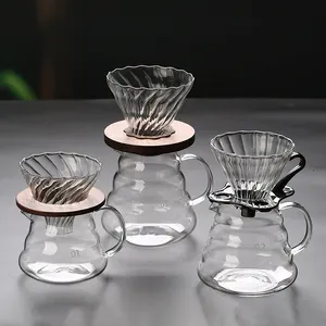 Bình Trà Cà Phê Thủ Công 360Ml 600Ml 800Ml Bằng Thủy Tinh Borosilicate Bộ Cốc Nhỏ Giọt Máy Chủ Cà Phê