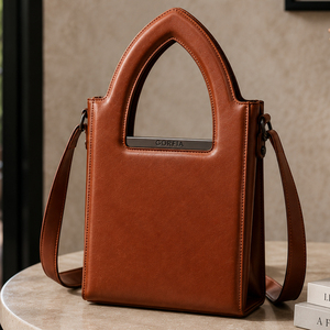 Sac à bandoulière minimaliste en cuir PU pour femme, avec poignée supérieure découpée en forme d'arche, sac à main vertical à bandoulière, sangle amovible, sac de travail - Product Image 3