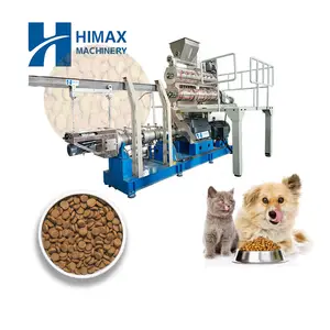 Máquina de fabricación de pellets de alimentación de pescado flotante para perros de acero inoxidable precio de línea de producción maquinaria de alimentación de comida para mascotas de pescado flotante 55kw