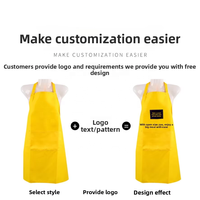 Tabliers publicitaires personnalisés sans manches en polyester anti-salissures avec logos imprimés ; Tabliers de taille sur mesure pour usage promotionnel