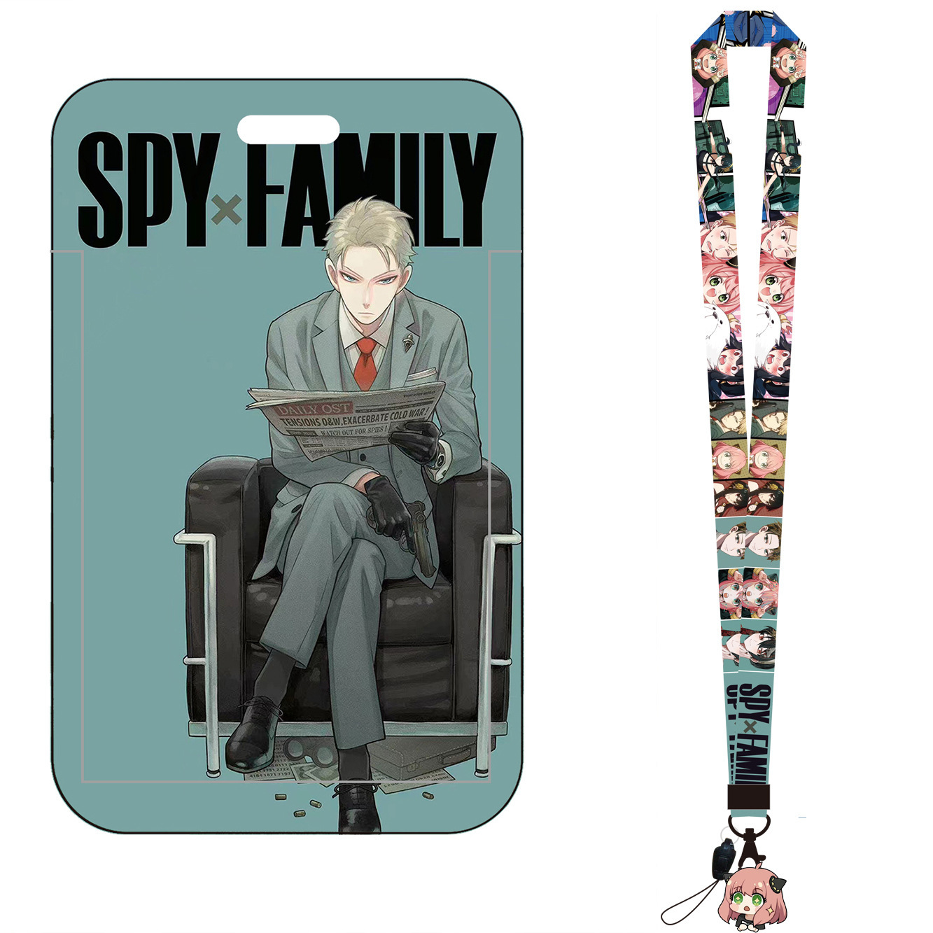 Japanese Lovely Cartoon SPY Polyester Lanyards Worker Student Bus ID Badge Card Holder Custom Plastic Card Case Cover Image 5