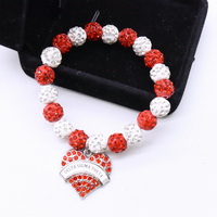Bas prix en gros sororité Delta Sigma Theta charme faisant rouge blanc Bling perlé grec DST 1913 Soror bijoux Bracelet élastique