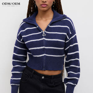 Pull cardigan en polaire pour femme, 100% cachemire pur, hiver, respirant, vintage, chaud, col rabattu, fermeture éclair, tricot épais - Product Image 5