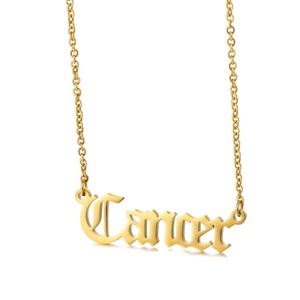 Manufacturer Stainless Steel Gold Silver Jewelry Custom <b>Name</b> Plated Zodiac Necklace for Women - Product Image 3