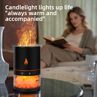 Diffuseur d'aromathérapie ultrasonique transfrontalier en cristal de roche Flamme Arc-en-ciel, humidificateur à brume en pierre de sel naturelle, veilleuse