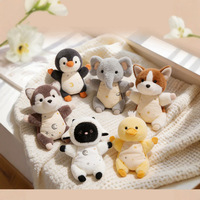 Porte-clés pendentif personnalisé en peluche PP coton, motifs animaux adorables (pingouin, panda), pour jouet de grue de réfrigérateur