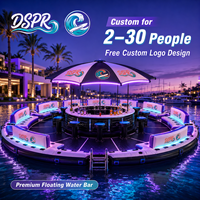 Île flottante gonflable haut de gamme personnalisée avec canapé-lit pour les complexes hôteliers, les marinas, les quais et les fêtes en bord de mer