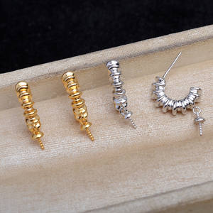 DIY Accessories for Fine Hoop <b>Earrings</b> 6-10 Zodiac Snake S925 Silver Pearl Empty Jewelry <b>Holder</b> 5793 Lucky Snake Empty <b>Holder</b> - Product Image 3