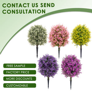 نباتات خارجية مقاومة للأشعة البنفسجية مع شجيرات صناعية سبايك لديكور المنزل - Product Image 2