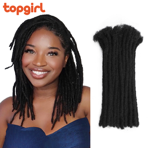 Top Cô Gái Ngắn Phi Tự Nhiên Nhân Tạo Dread Ổ Khóa Phụ Kiện Bện Tự Làm Mềm Dread Ổ Khóa Crochet Tổng Hợp Tóc Mở Rộng - Product Image 4