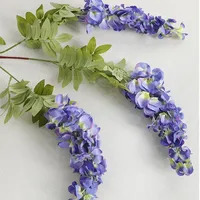 Bunga Wisteria Ungu Buatan Tangan Grosir, Untaian Panjang untuk Dekorasi Pernikahan, Taman, Luar Ruangan, Hari Ibu