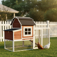 Poulailler en bois de sapin imperméable de haute qualité, grande cage extérieure pour poulets avec nichoir et perchoir pour l'élevage en arrière-cour