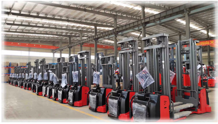 1T 1.5T Stand On 3 Direction Forklift Pallet Stacker Electric For Warehouse