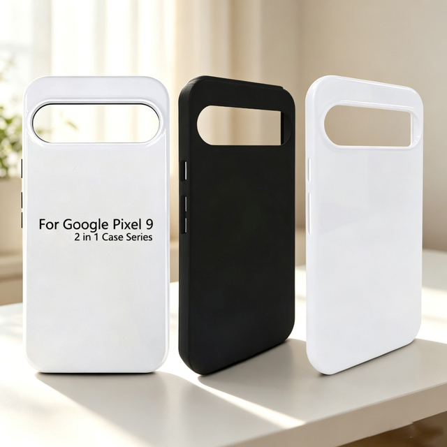 Fonlyu 3D Sublimation Double Layer Blank Phone Case for Google Pixel 10 9 8 Pro Heat Transfer DIY Printing Blank Phone Covers